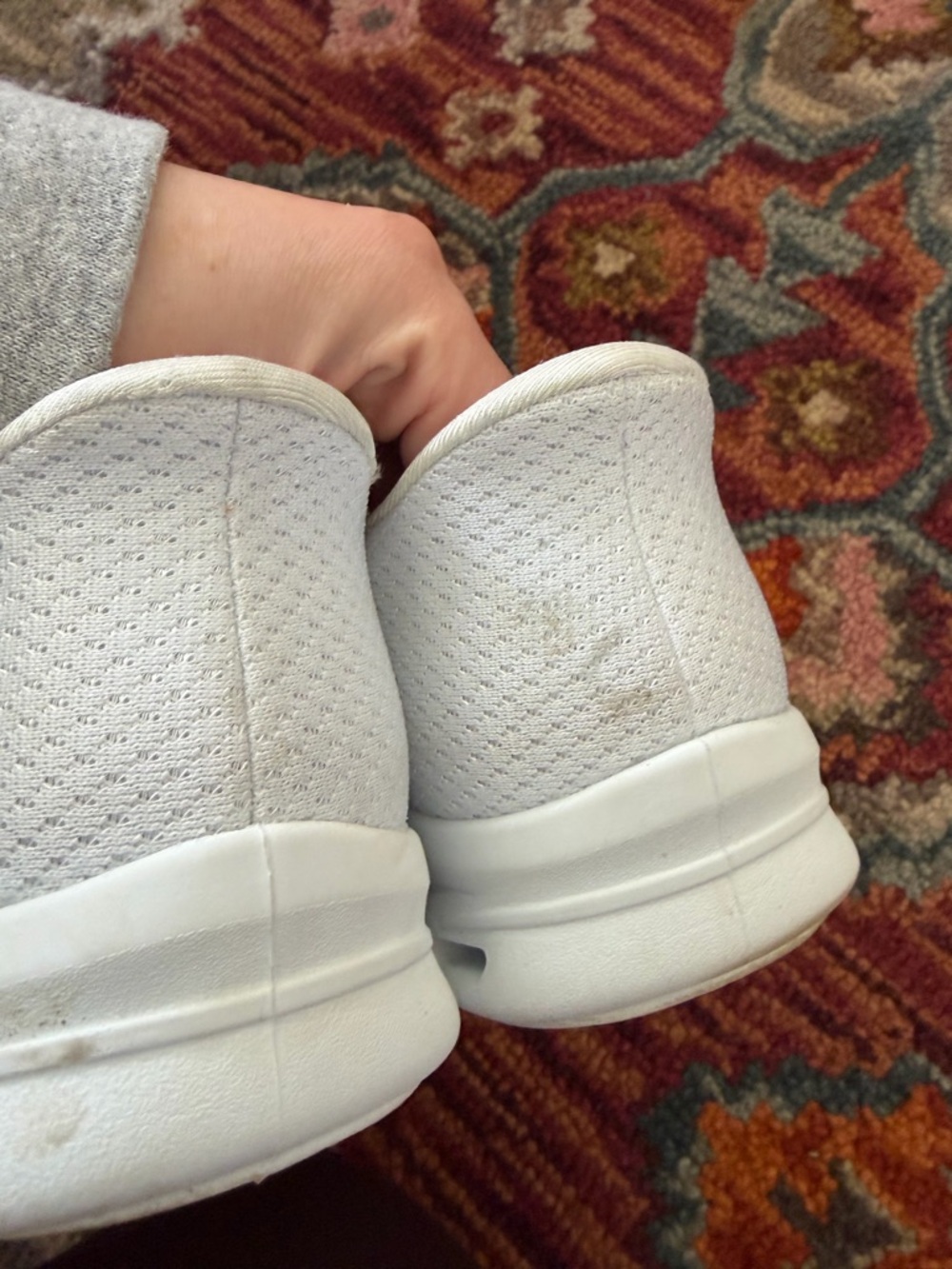 Skechers Women's All-White Slip-On Mesh Walking Sneakers, size 8.5 - Picture 5 of 9